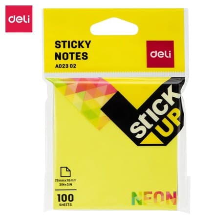 Deli EA02302 – Neon 76×76 mm yopishtiruvchi qog‘oz
