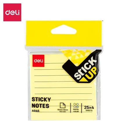 Deli EA045 – 4‑rangli samokleýuşli eslatma blok