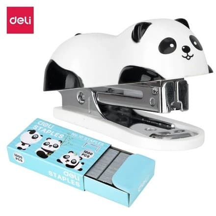 Deli E0453 Mini Panda Stapler – Qora/White