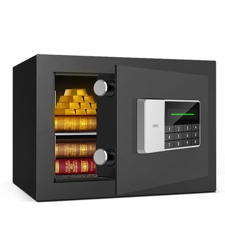 DELI ET550 Ofis Seyfi – Qora, 250×350×250 mm