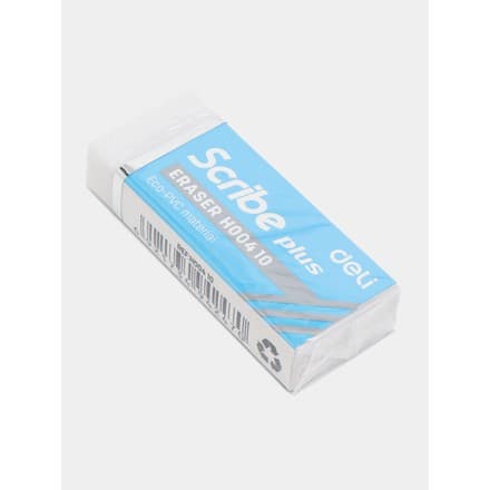 Deli Scribe Plus (EH00410) – Белый PVC ластик