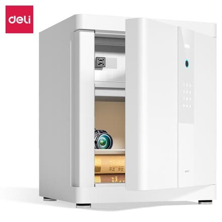 DELI 4025 белый биометрический сейф – 30 отпечатков, 7‑слойная защита