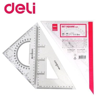 Deli 6425 Треугольная линейка с транспортиром