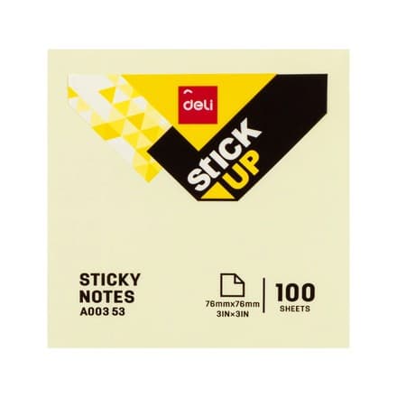Deli EA00353 – 100 varaqli sariq yopishuvchi blok