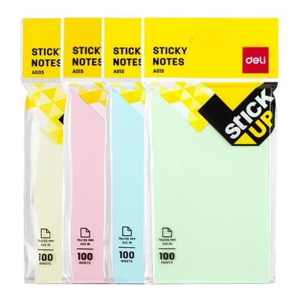 Deli EA00552 3×5 дюйм желтые sticky notes