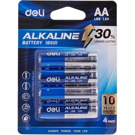 Deli E18501 AA Щелочная батарея – 4 шт. блстер