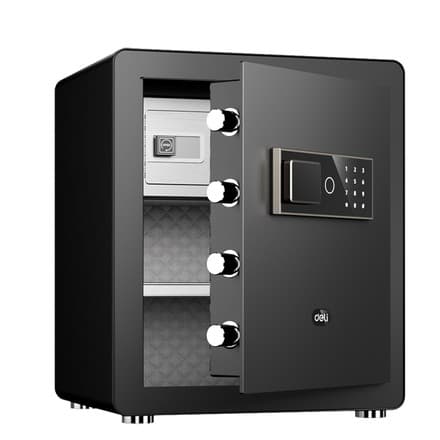 Deli ET571 – metall seyf, qora, 27 l