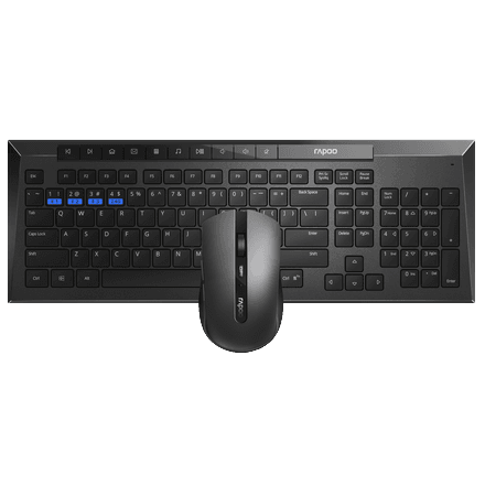 Rapoo 8200M Wireless Keyboard & Mouse (Black)