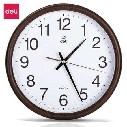 DELI 8843 настенные часы, 355 мм, коричневый