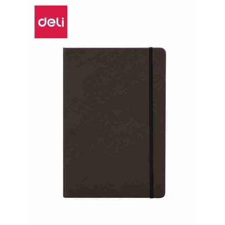 Deli N111G записная книжка A5 80 л клетка чёрная