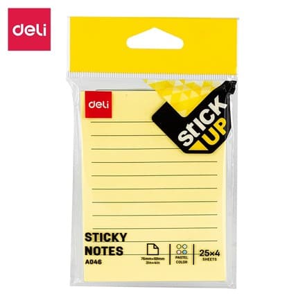 Deli EA046 4‑rangli yopishqoq qog‘oz bloklari