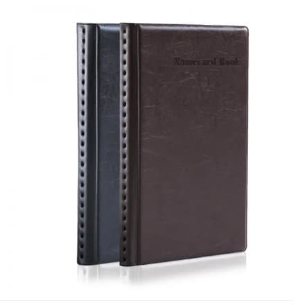 DELI E5783 – Qora PVC vizitnitsa, 180 karta