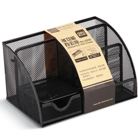 Deli 9200 - Qora metall stol organayzeri