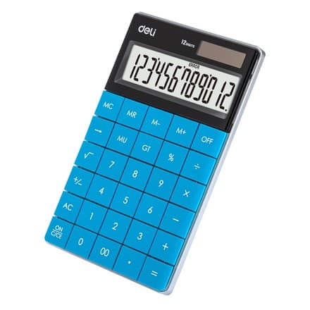 Deli E1589 – 12‑raqamli ko‘k stol kalkulyatori